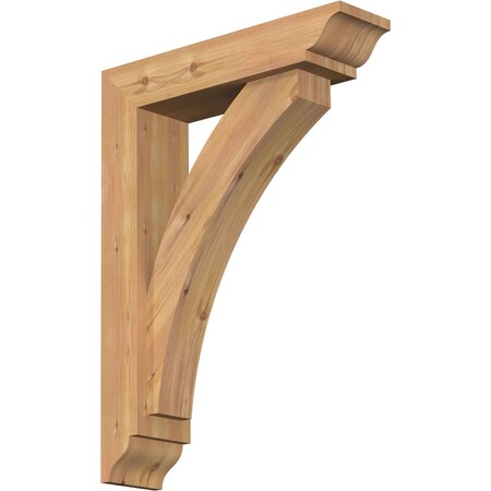 Ekena Millwork Thorton Traditional Smooth Bracket w/ Offset Brace, Western Red Cedar, 5 1/2"W x 22"D x 30"H BKT0604X22X30THR01SWR